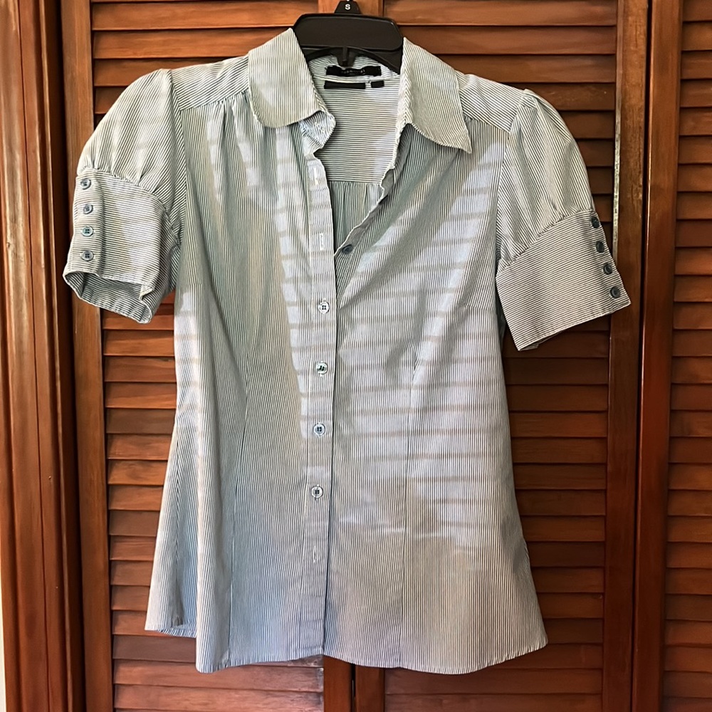 Apt 9 blue stripped button up.